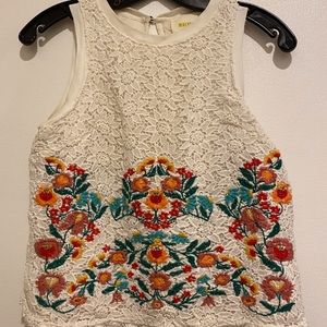 Anthropologie Maeve XSP sleeveless lace top